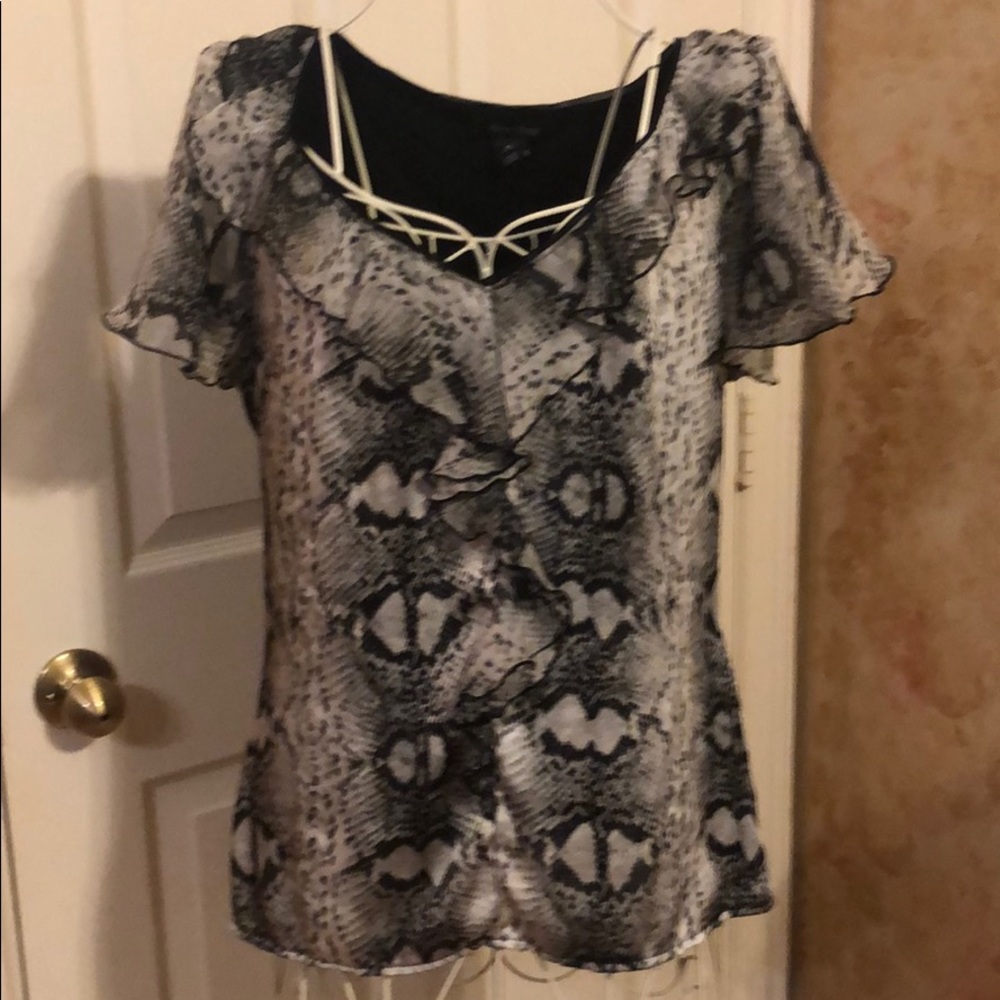 Women’s snakeskin ruffle shirt